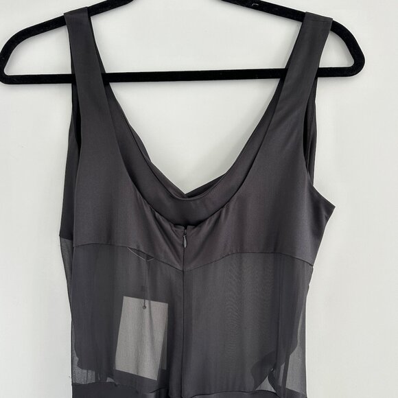 Christopher Esber Cowl Neck Silk Sheer Tank Dress - Picture 10 of 11
